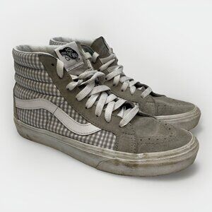 Vans SK8 Hi Tapered Gingham Grey / White Womens Size 8 Skate Sneakers Y2K